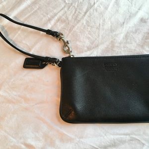 Black Leather Coach Wristlet